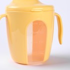 Поильник детский с твёрдым носиком «Protect Me», 200 мл., с ручками, цвет желтый - Фото 4