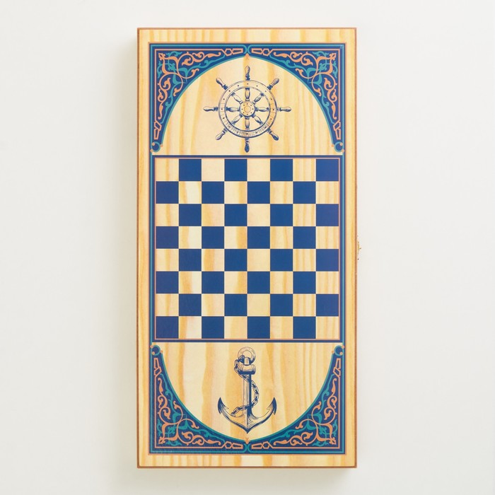 Нарды "Парусник", деревянная доска 50 х 50 см, с полем для игры в шашки - фото 1907297953
