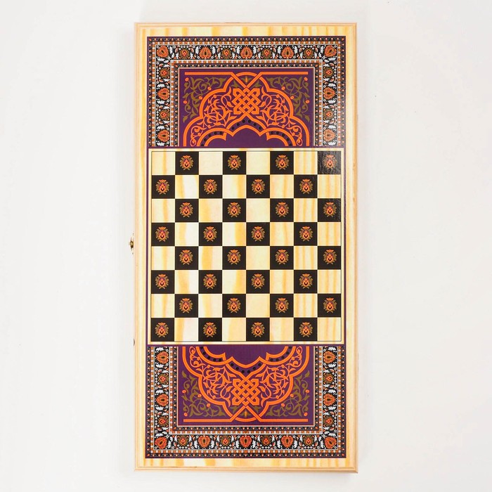 Нарды "Волк", деревянная доска 50 х 50 см, с полем для игры в шашки - фото 1888170449