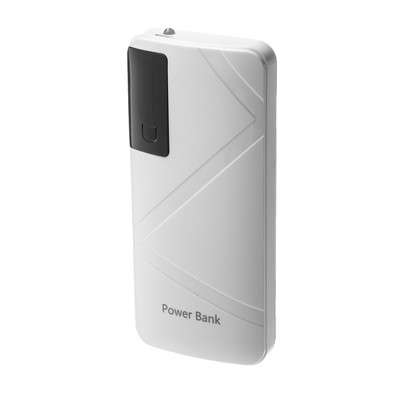 УЦЕНКА Внешний аккумулятор LuazON PB-05, 6000 мАч, 3 USB, 2 А, дисплей, фонарик, белый