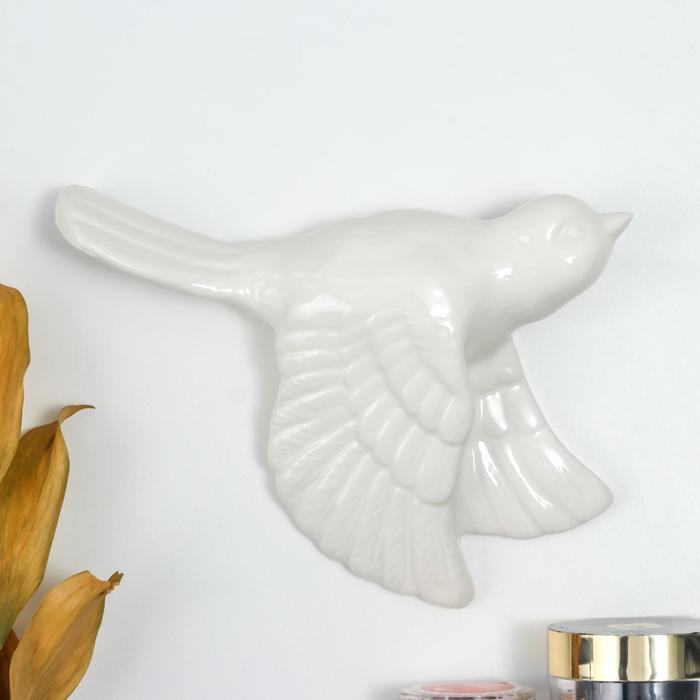 Декор настенный керамика "Белая птица" 4,5х14х18,8 см