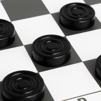 Шашки, настольная игра, поле винил 30×30 см, 24 шт., d=3 см, h=0.9 см, в тубусе
