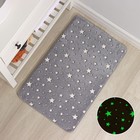 Коврик для ванной и туалета Доляна «Светящиеся звёзды», 50×80 см, серый - Фото 2