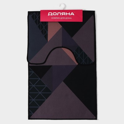 Коврики для ванной и туалета Доляна «Дора», 2 шт.: 50×80 см, 50×40 см