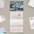 Календарь квартальный, трио-мини "Символ года-1" тиснение фольгой, 20х47 см, 2022 год - Фото 1