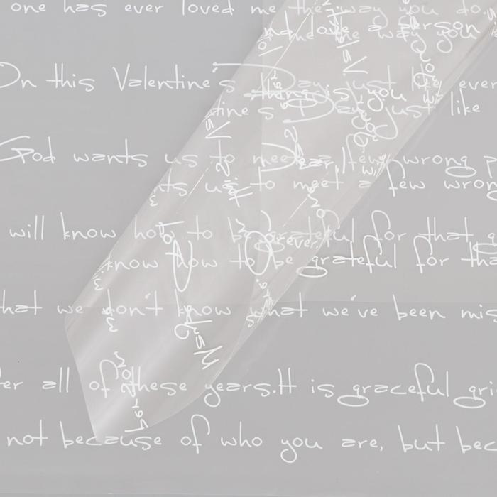 Пленка для декора и флористики, глянцевая, белая, однотонная, «Письмо», двусторонняя, лист 1 шт., 0.57×5 м ±5% см - Фото 1