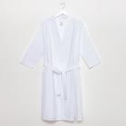 Халат вафельный женский Экономь и Я рукав 3/4 цвет белый размер 42-44, 100% хлопок, 200 г/м² - Фото 5