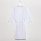 Халат вафельный женский «Экономь и Я», рукав 3/4, размер 50-52, 100% хлопок, 200 г/м², белый - Фото 8