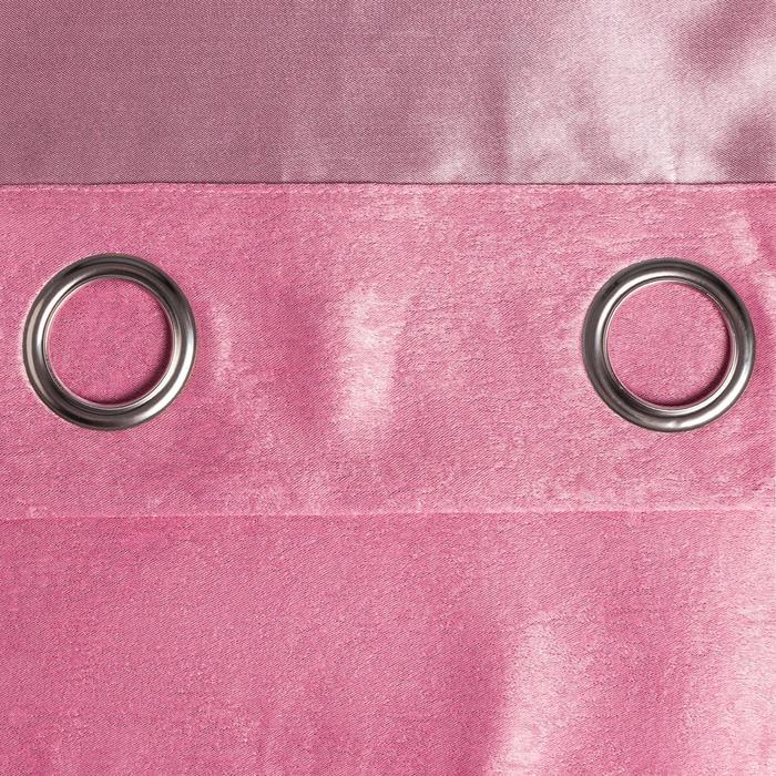 Штора портьерная Этель "Классика" цв.розовый,на люверсах 130*300 см, 100% п/э - фото 1907298336