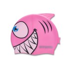 Шапочка для плавания Атеми FC204, силикон детская, рыбка, цвет розовый - Фото 5
