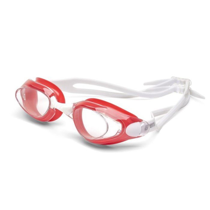 Очки для плавания Atemi B402, силикон, цвет белый, красный