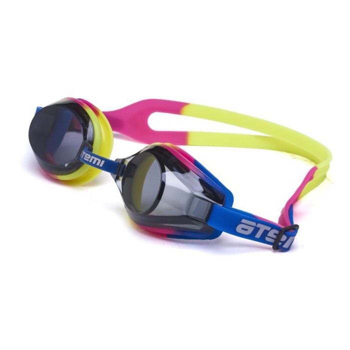 Очки для плавания Atemi M105, силикон, цвет синий/розовый/жёлтый