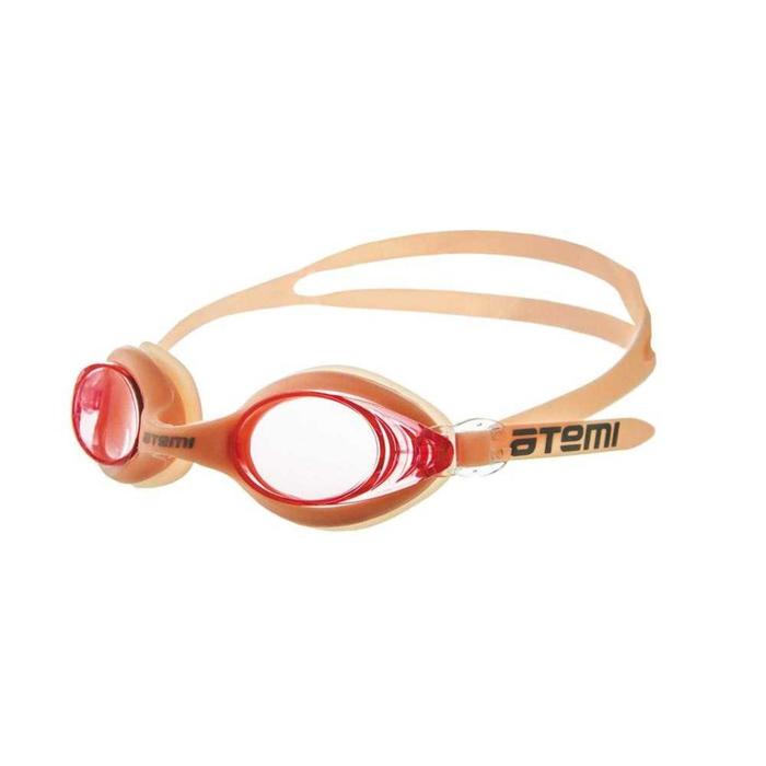 Очки для плавания Atemi N7103, силикон, цвет бежевый/розовый - Фото 1