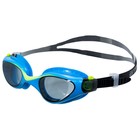 Очки для плавания Atemi M702, детские, силикон, цвет чёрный/голубой - Фото 1