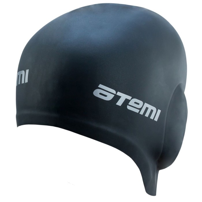 Шапочка для плавания Atemi EC101, силикон c «ушами», цвет чёрный - Фото 1