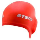 Шапочка для плавания Atemi EC102, силикон c «ушами», цвет красный - фото 9849549