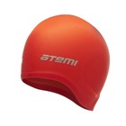 Шапочка для плавания Atemi EC102, силикон c «ушами», цвет красный - фото 9849550