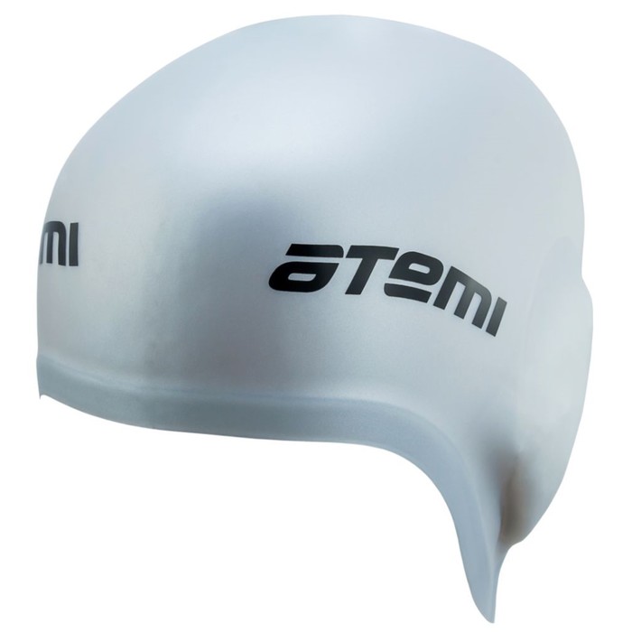 Шапочка для плавания Atemi EC103, силикон c «ушами», цвет серебро - Фото 1