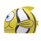 Шапочка для плавания Атеми FC101, силикон детская, рыбка, цвет жёлтый - Фото 2