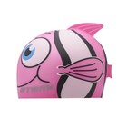 Шапочка для плавания Атеми FC104, силикон детская, рыбка, цвет розовый - Фото 2