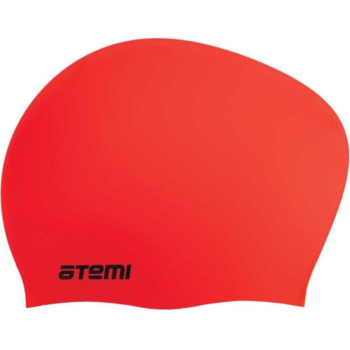 Шапочка для плавания ATEMI LC-03, силикон, для длинных волос, красная