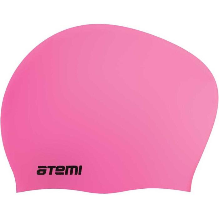 Шапочка для плавания ATEMI LC-04, силикон, для длинных волос, цвет розовый - Фото 1