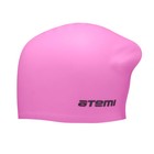 Шапочка для плавания ATEMI LC-04, силикон, для длинных волос, цвет розовый - Фото 3
