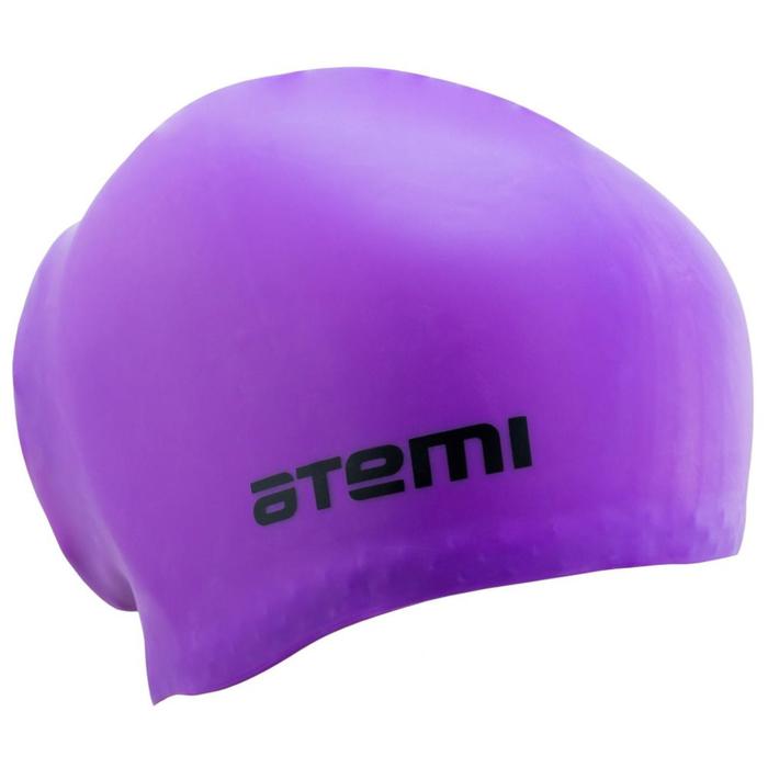 Шапочка для плавания ATEMI LC-07, силикон, для длинных волос, фиолетовая - Фото 1