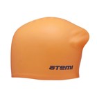Шапочка для плавания ATEMI LC-08, силикон, для длинных волос, цвет оранжевый - Фото 2