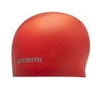 Шапочка для плавания Atemi RC304, силикон, цвет красный - Фото 2