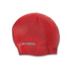 Шапочка для плавания Atemi RC304, силикон, цвет красный - Фото 4