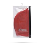 Шапочка для плавания Atemi RC304, силикон, цвет красный - Фото 5