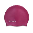 Шапочка для плавания Atemi SC104, силикон, цвет вишнёвый - Фото 6