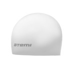 Шапочка для плавания Atemi SC108, силикон, цвет белый - Фото 4