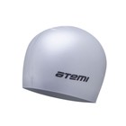 Шапочка для плавания Atemi SC109, силикон, цвет серебро - фото 109510541