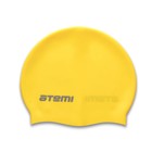 Шапочка для плавания Atemi SC307, силикон, цвет жёлтый - Фото 4