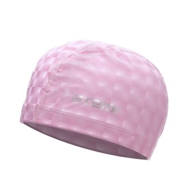 Шапочка для плавания Atemi PU 130, тканевая с полиуретановым покрытием, цвет розовый 3D