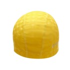 Шапочка для плавания Atemi PU 140, тканевая с полиуретановым покрытием, цвет жёлтый 3D - Фото 3