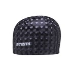 Шапочка для плавания Atemi PU 200, тканевая с полиуретановым покрытием, цвет чёрный 3D - Фото 2