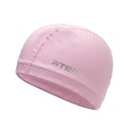 Шапочка для плавания Atemi PU 13, тканевая с полиуретановым покрытием, цвет розовый - фото 109860201