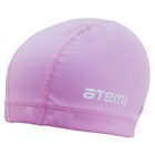 Шапочка для плавания Atemi PU 13, тканевая с полиуретановым покрытием, цвет розовый - Фото 8