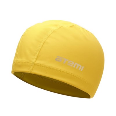 Шапочка для плавания Atemi PU 14, тканевая с полиуретановым покрытием, жёлтый