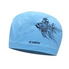 Шапочка для плавания Atemi PU 302, тканевая с полиуретановым покрытием, цвет голубой, принт - фото 298498504