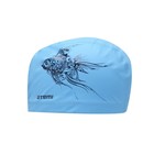 Шапочка для плавания Atemi PU 302, тканевая с полиуретановым покрытием, цвет голубой, принт - Фото 2