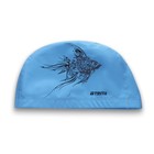 Шапочка для плавания Atemi PU 302, тканевая с полиуретановым покрытием, цвет голубой, принт - Фото 4
