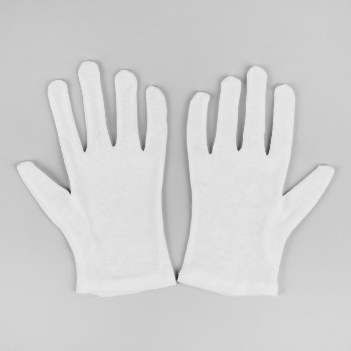 Перчатки хлопковые, размер S, пара, в картонной коробке, цвет белый - фото 1908759180