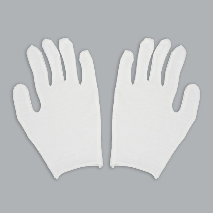 Перчатки хлопковые, размер M, пара, в картонной коробке, цвет белый - фото 1908759187