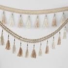 Тесьма для штор, с кистями и бусинами, 13 см, 5±0.5 м, белая, бежевая - Фото 2