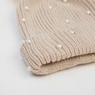 Шапка для девочки MINAKU "Жемчужная", р-р 50-52, цв. бежевый - Фото 2