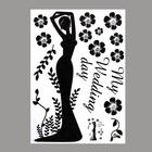 Наклейка пластик интерьерная чёрная "Девушка в вечернем платье" блёстки 50х70 см - фото 318659152